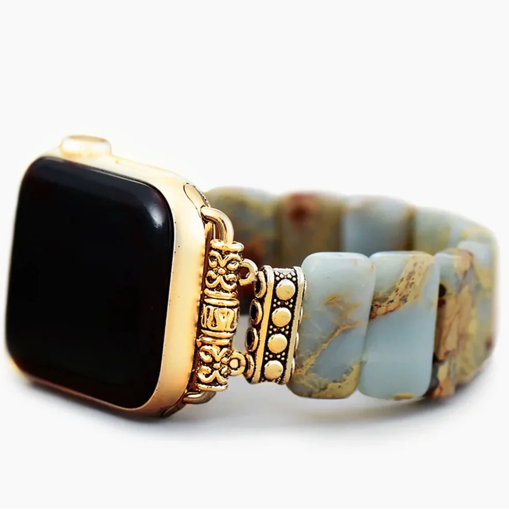 Cape Diablo Earth Tibetan Jasper Stretch Apple Watch Strap